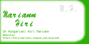 mariann hiri business card